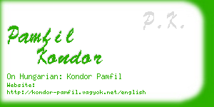 pamfil kondor business card